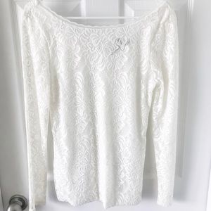 Reversible WHBM white lace top